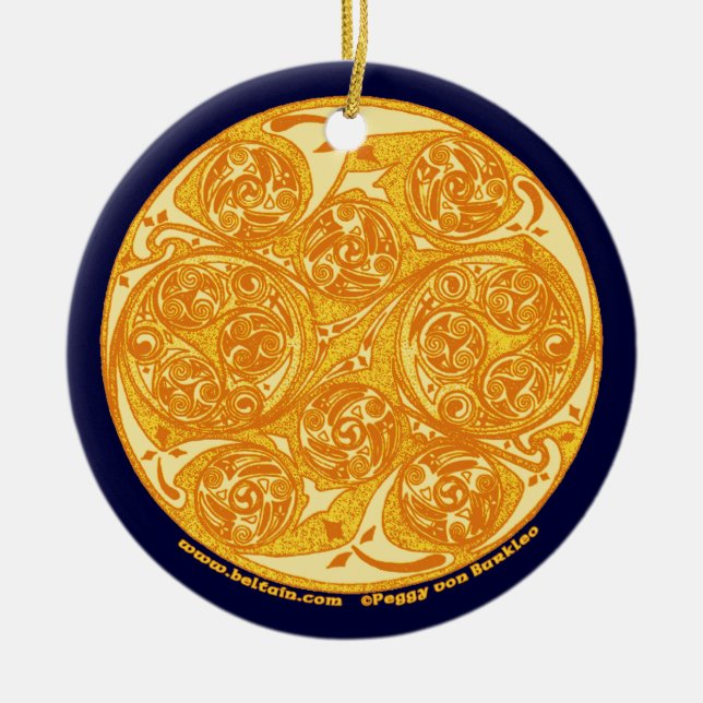 Die keltische gewundene Kunst-Mandala-Verzierung Keramikornament (Vorne)