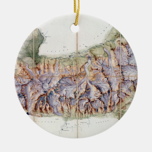 Die Kette von Mont Blanc, von einer tatsächlichen Keramik Ornament (Vorne)