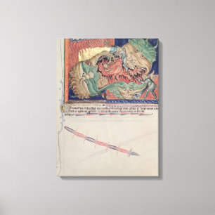 Die Kiefer der Hölle den roten Drachen schluckend Leinwanddruck
