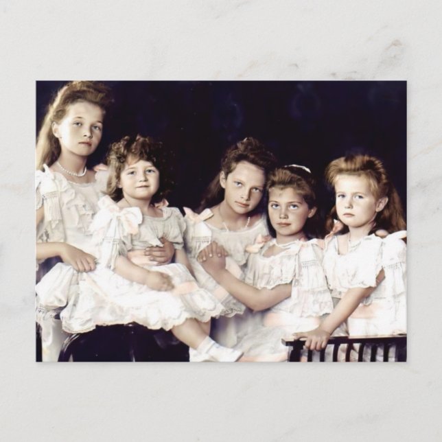 Die Kinder der letzten Zaren Russlands Postkarte (Vorderseite)