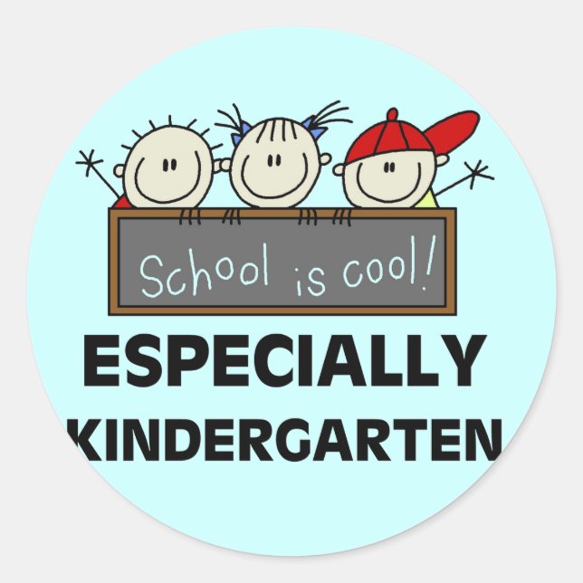 Die Kindergartenschule ist Coole Tshirts und Gesch Runder Aufkleber (Vorderseite)