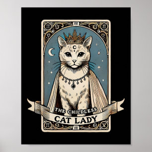 Die Kinderlose Cat Ladys Tarot Card Poster