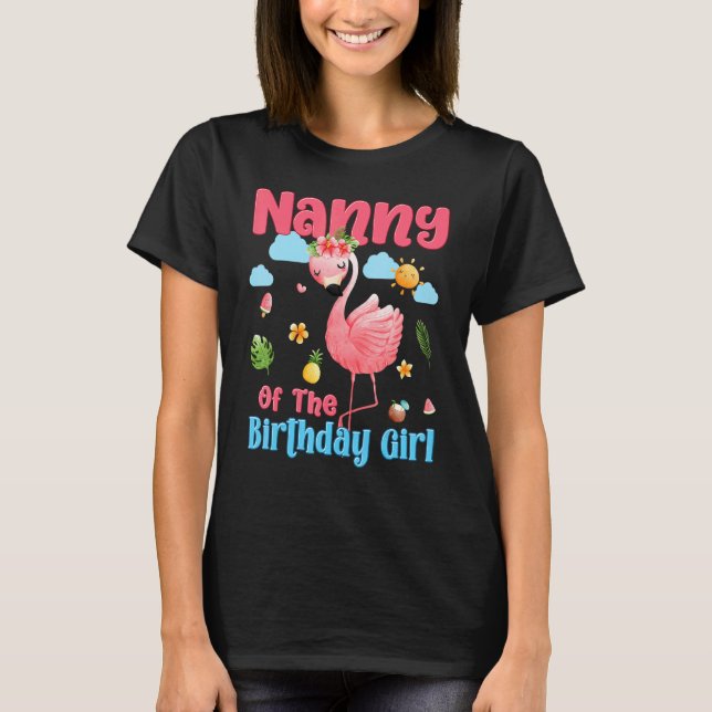 Die Kindermädchen Tropical Flamingo Fami T-Shirt (Vorderseite)