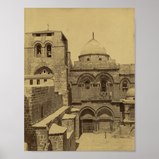 Die Kirche des Heiligen Sepulchers in Jerusalem Poster (Vorne)