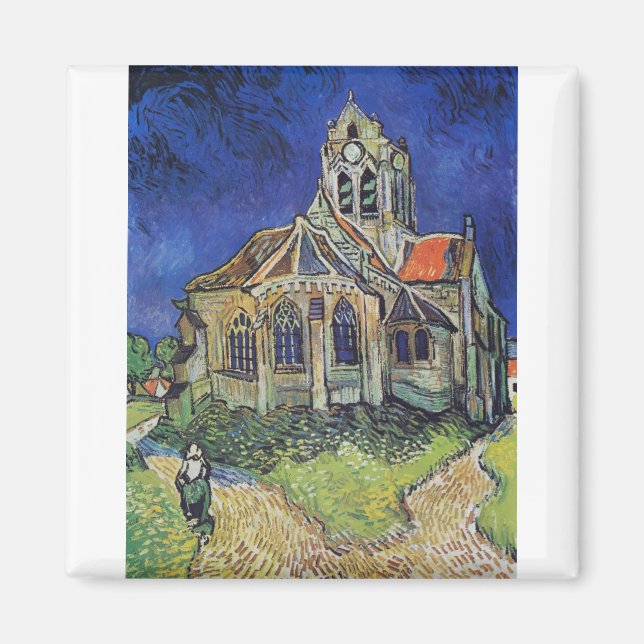 Die Kirche in Auvers 1890 von Vincent van Gogh Magnet (Vorne)