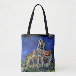 Die Kirche in Auvers – Benutzerdefinierter Text Tasche