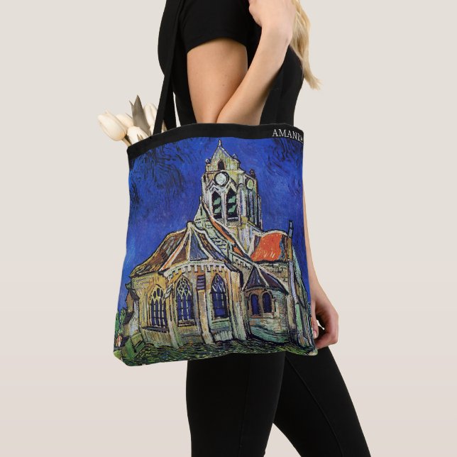 Die Kirche in Auvers – Benutzerdefinierter Text Tasche (Von Nahem)