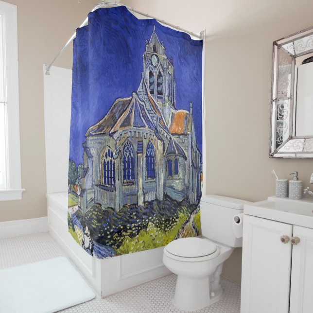 Die Kirche in Auvers, Van Gogh Duschvorhang (Beispiel)