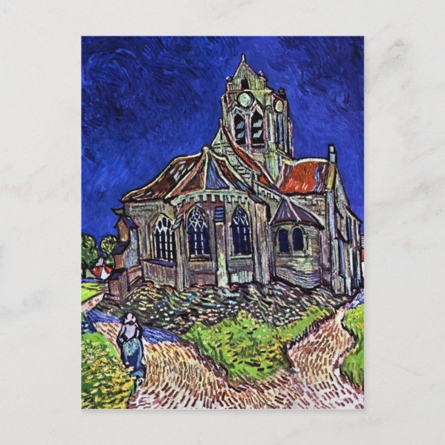 Die Kirche in Auvers von Vincent van Gogh 1890 Postkarte (Vorderseite)