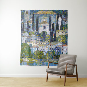 Die Kirche in Cassone Gustav Klimt Poster Wandteppich
