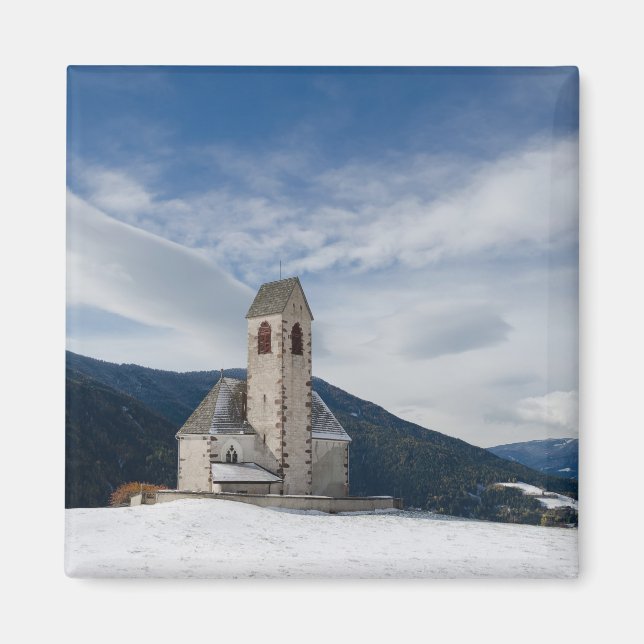 Die Kirche St. Jakob in Villnöss-Magnet Magnet (Vorne)