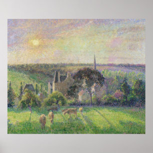 Die Kirche und der Bauernhof von Eragny, 1895 Poster
