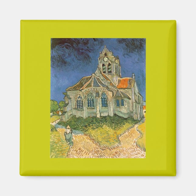 Die Kirche von Auver von Vincent Van Gogh Magnet (Vorne)
