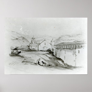 Die Kirche von San Francisco, Valparaiso, 1834 Poster