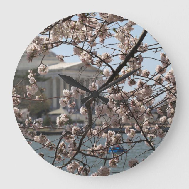 Die Kirsche blüht in Washington D.C. Große Wanduhr (Vorderseite)
