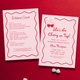 Die Kirsche oben auf dem Junggeselinnen-Abschied Einladung