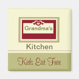 DIE KITCHEN/KIDS DER GROSSMUTTER ESSEN FREIEN MAGNET