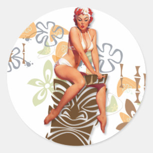Die Kitsch Bitsch : Die Tiki-Göttin Runder Aufkleber