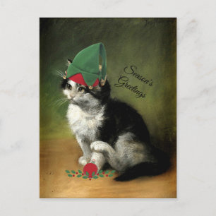 Die Kitten, die altmodische Weihnachtsferien Postc Feiertagspostkarte