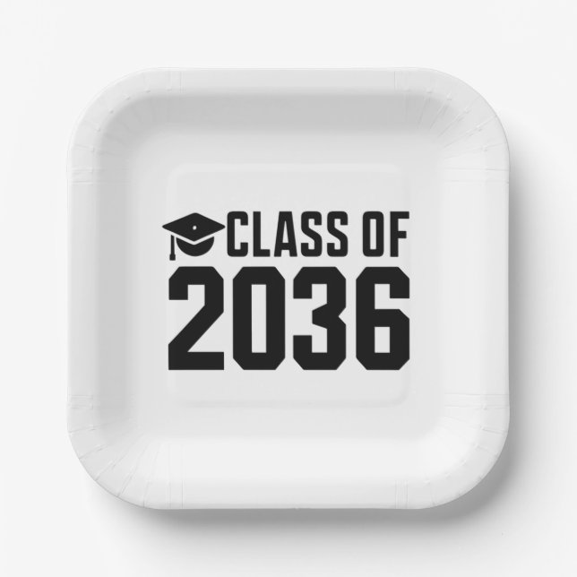 Die Klasse von 2036 wächst mit mir zurück zur Schu Pappteller (Vorderseite)