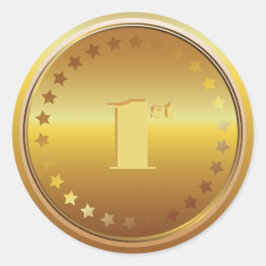Die klassische Goldmedaille ist individuell einste Runder Aufkleber