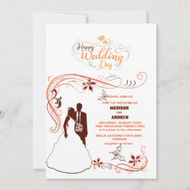 die klassische Hochzeit der Silhouette Einladung