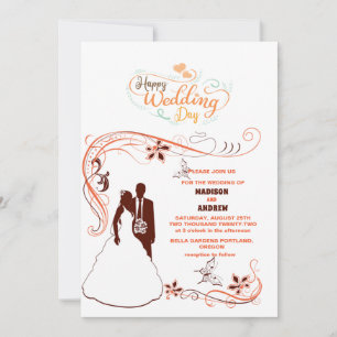 die klassische Hochzeit der Silhouette Einladung