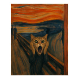 Die klassische Kunstparodie der schreienden Katze, Poster