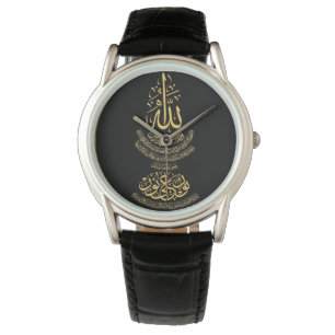 Die klassische schwarze lederne Uhr der Männer mi
