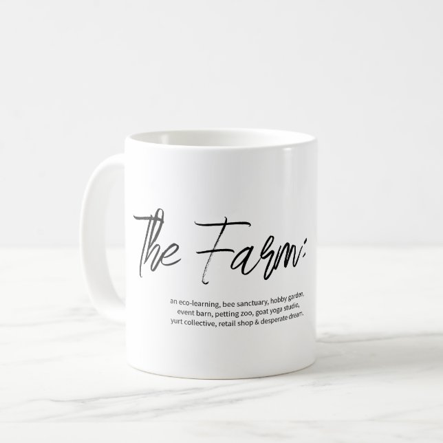 Die klassische Tasse des Bauernhofs, 11 oz (Vorderseite Links)
