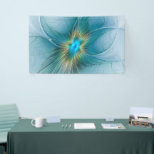 Die kleine Beauty Modern Blue Gold Fraktal Blume