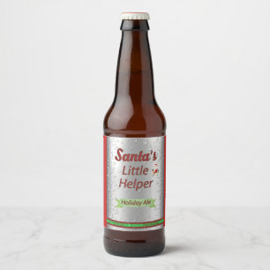 Die kleine Helferbierkiste des Weihnachtsmanns Bierflaschenetikett