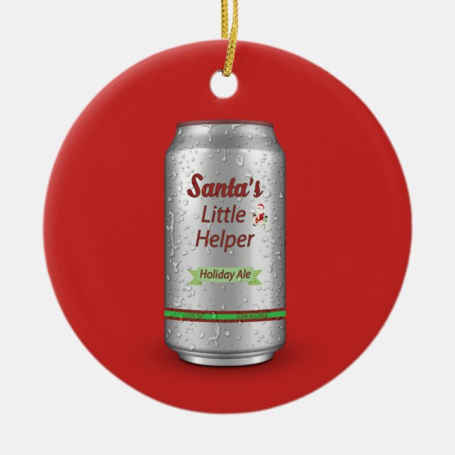 Die kleine Helferbierkiste des Weihnachtsmanns Keramikornament (Vorne)