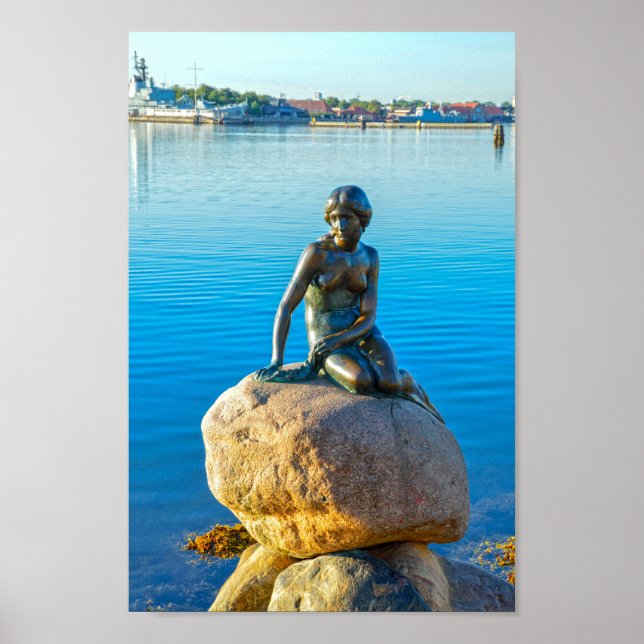 Die kleine Meerjungskulptur, Kopenhagen, Dänemark Poster (Vorne)