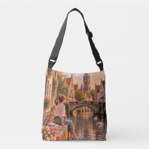 Die kleine Reisende Brügge Märchen-Schultertasche Tragetaschen Mit Langen Trägern