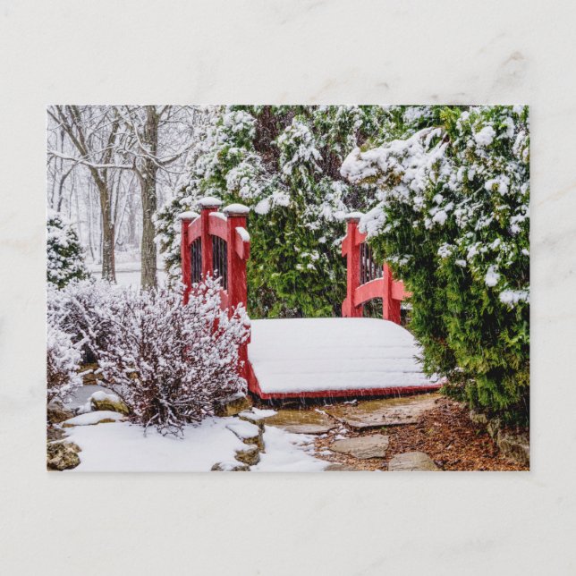 Die kleine rote Bridge-Blank-Postkarte Postkarte (Vorderseite)