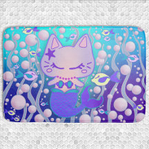 Die kleine Säuferin Kawaii Cat Mermaid Bath Mat