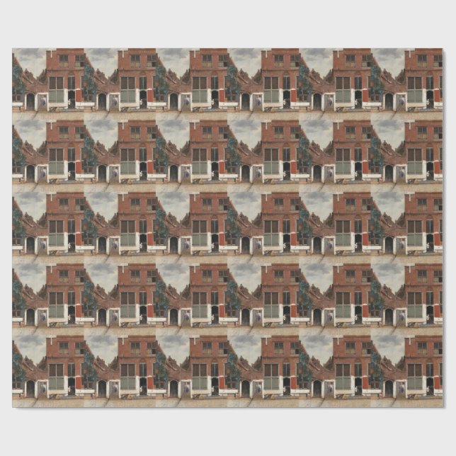 Die kleine Straße von Johannes Vermeer Geschenkpapier (Flach)