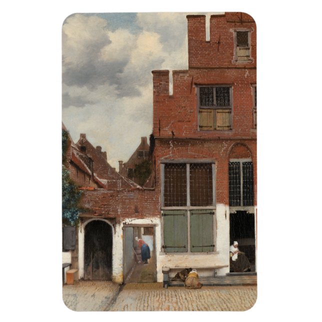 Die kleine Straße von Johannes Vermeer Magnet (Vertikal)