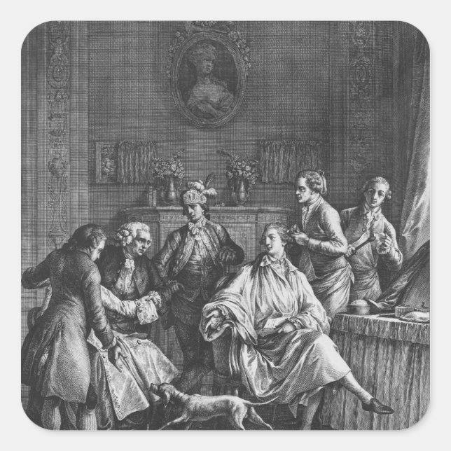 Die kleine Toilette Quadratischer Aufkleber (Vorderseite)