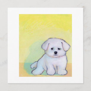 Die kleine, weiße Hundekunst zeichne niedlich malt Ankündigung