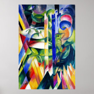 Die kleinen Bergziegen von Franz Marc Poster