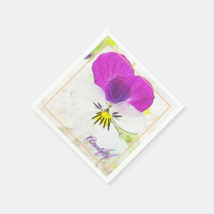 Die kleinste Blume - Viola Monogram Serviette