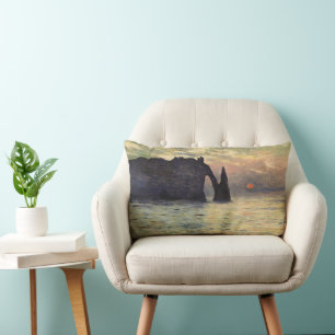 Die Klippe Etretat, Sonnenuntergang von Claude Mon Lendenkissen