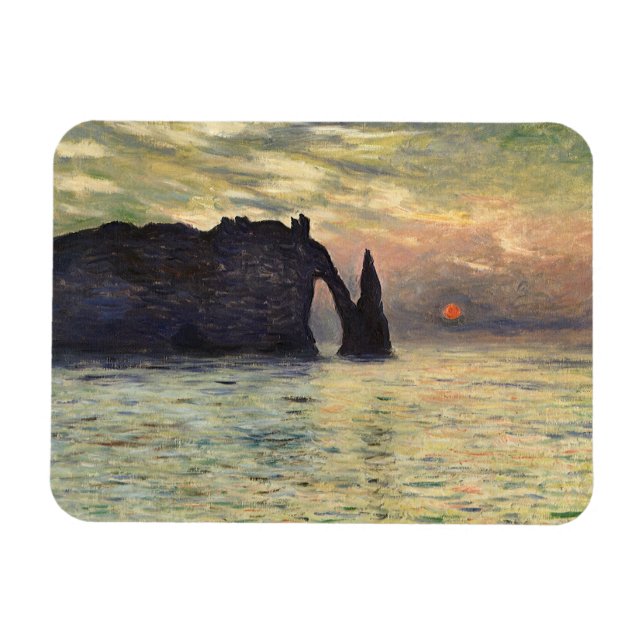 Die Klippe Etretat, Sonnenuntergang von Claude Mon Magnet (Horizontal)