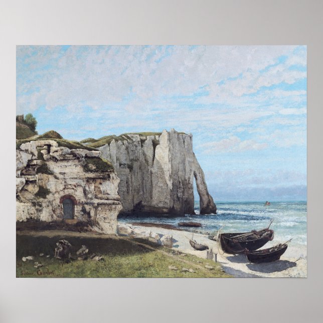 Die Klippen von Etretat nach dem Sturm von 1870 Poster (Vorne)