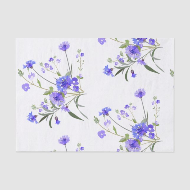 Die Knopf-Blumenseidenpapier des blauen Seidenpapier (Vorderseite)