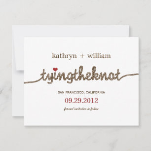 Die Knoten Binden Moderne Save The Date Ankündigun
