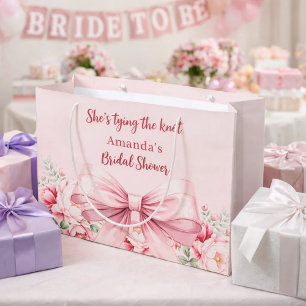 Die Knoten binden rosa Schleife floral Brautparty Große Geschenktüte