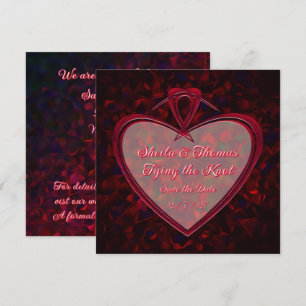 Die Knoten des roten Herzens Rosenblüten Save The Date